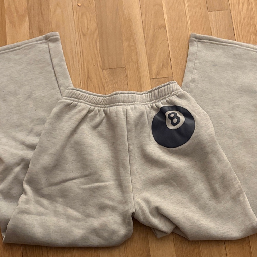 Gray Sweatpants with Number Print